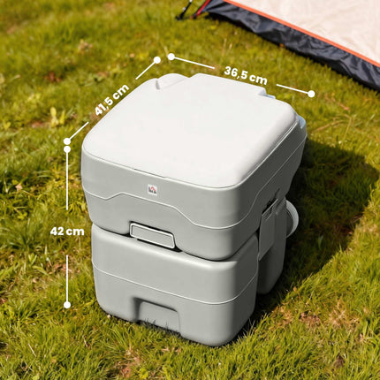 Portable Camping Toilet, 20L Waste Tank, 147kg Capacity