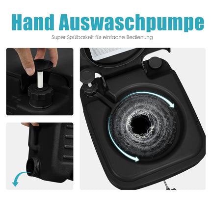 Portable Camping Toilet with 20L & 12L Removable Tanks