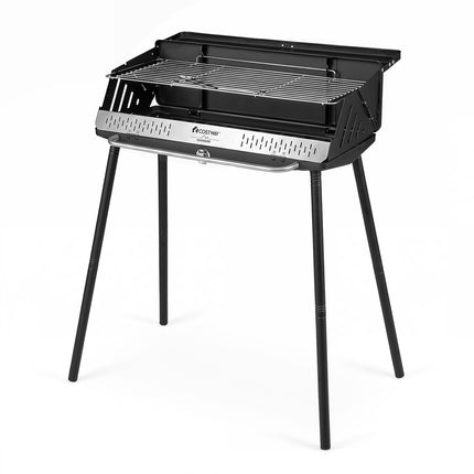 Portable Charcoal Grill, Detachable Legs, Adjustable Grate