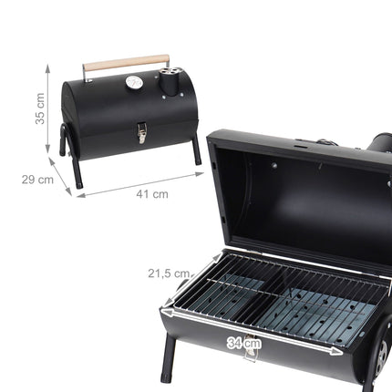 Portable Charcoal Grill with Thermometer & Chimney