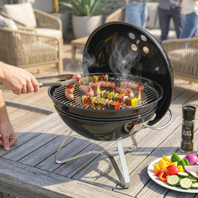 Portable Charcoal Kettle Grill with Lid and Vent, 41 cm