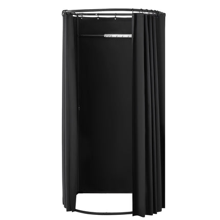 Portable Fitting Room With Polyester Curtain, 100x95x200 cm, Black