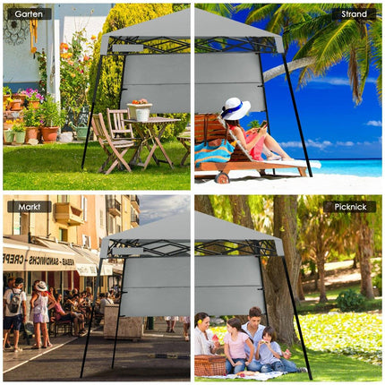 Portable Garden Pavilion Tent with Bag, 181x181x210cm, Grey