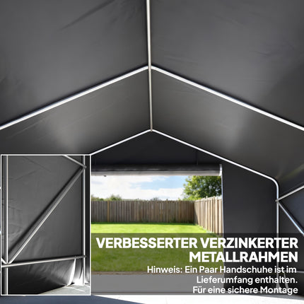 Portable Garden Shed, Bike Tent, Dark Grey, Metal Frame