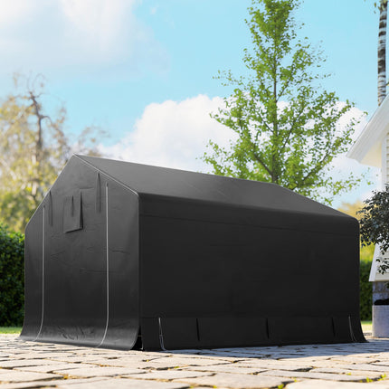 Portable Garden Shed, Bike Tent, Dark Grey, Metal Frame