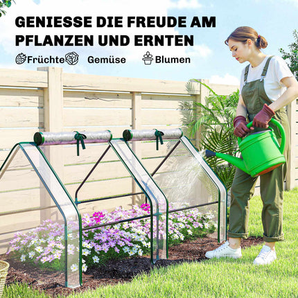 Portable Greenhouse with Zipper Doors, 180x90x90 cm, PVC Cover