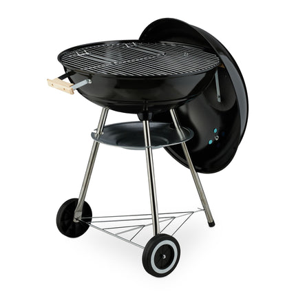 Portable Kettle BBQ Grill with Lid and Wheels