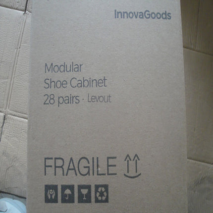 Portable Modular Shoe Cabinet InnovaGoods White - 28 pairs