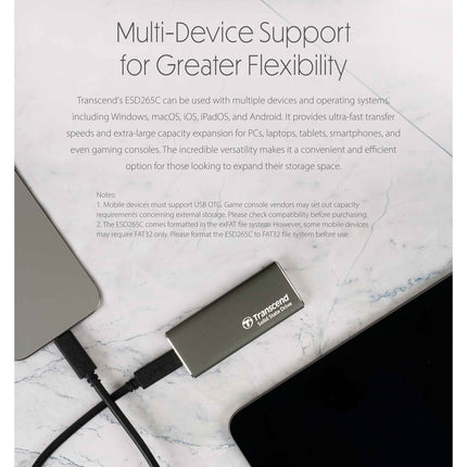 Portable SSD ESD256C USB-C 2TB 10Gbps (R1050/W950 Mb/s) Aluminum