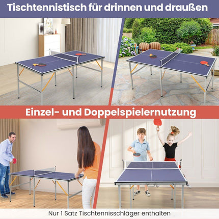 Portable Table Tennis Table Set with Net & 2 Rackets & 3 Balls Mini Table Tennis Table
