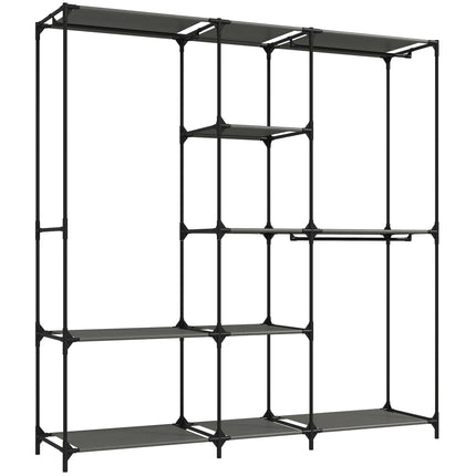 Portable Textile Wardrobe, Black, 182 x 43 x 182 cm