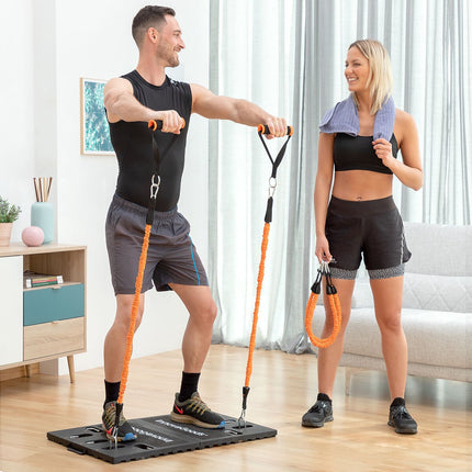 Portable Training System and Men's Sauna Vest XL InnovaGoods, 4 Resistance Bands