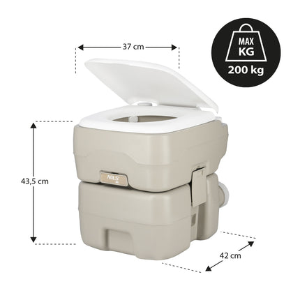 Portable Travel Toilet, 20L Capacity