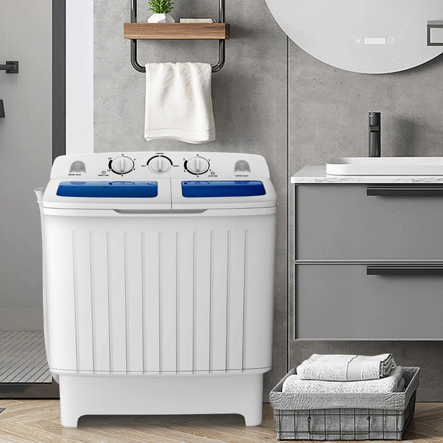 Portable Twin Tub Washing Machine, 5kg Wash 3kg Spin