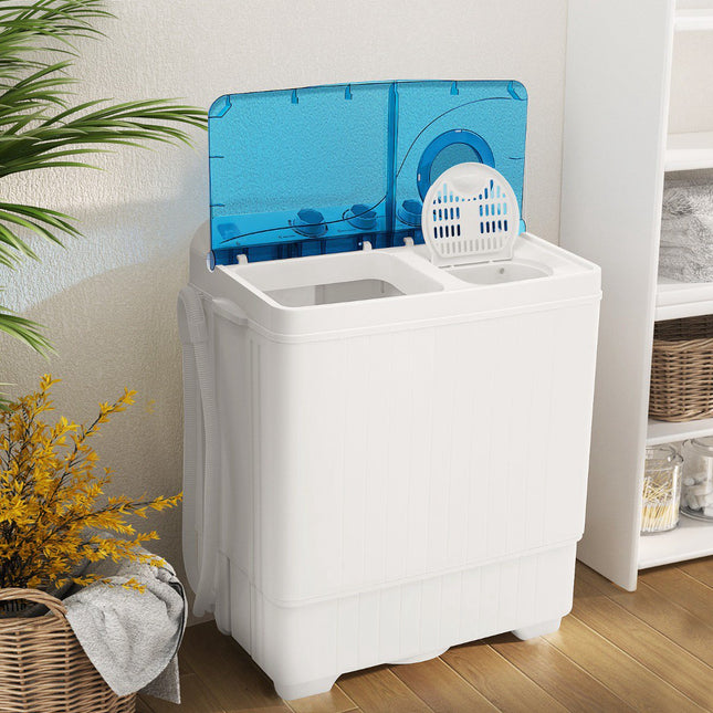 Portable Twin Tub Washing Machine 8.5kg, Spin Dryer