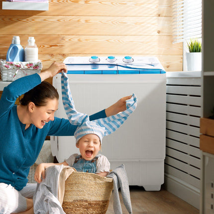 Portable Twin Tub Washing Machine 8.5kg, Spin Dryer