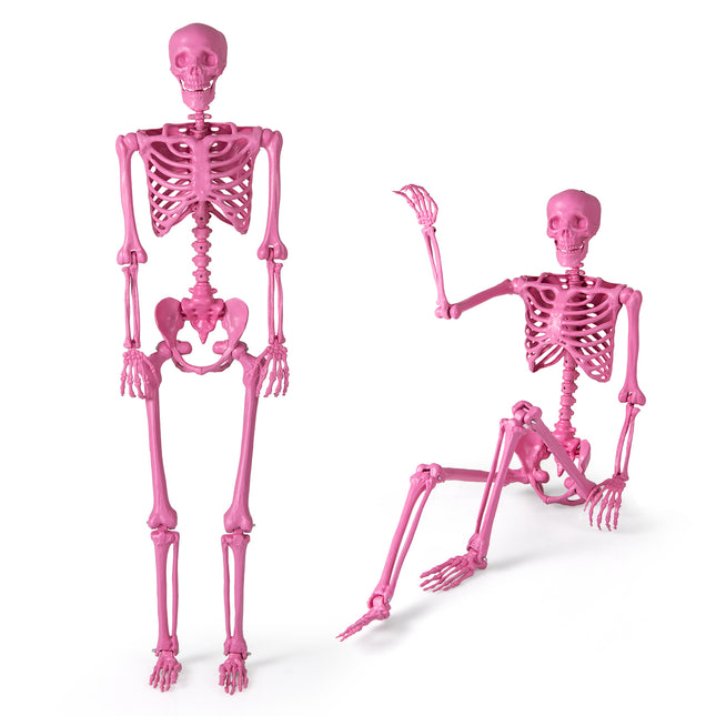 Posable Pink Skeleton Halloween Decoration, 160 cm