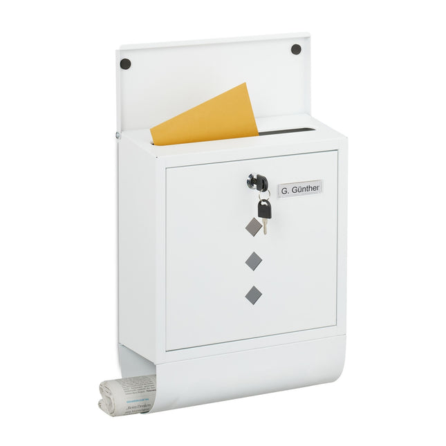 Postbox with Newspaper Holder – Minimalist Metal Design