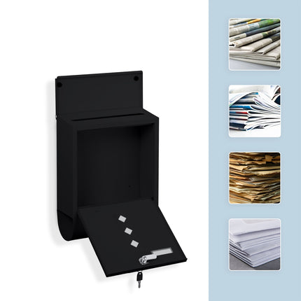 Postbox with Newspaper Holder – Minimalist Metal Design