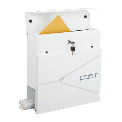 Postbox with Newspaper Slot – Matte Black Steel