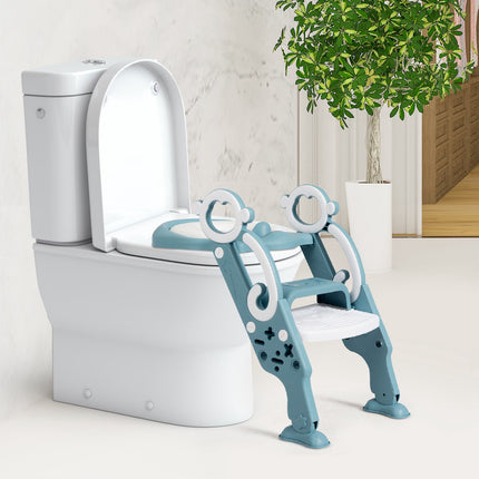Potty Training Toilet Seat Ladder, Foldable, Non-Slip Step