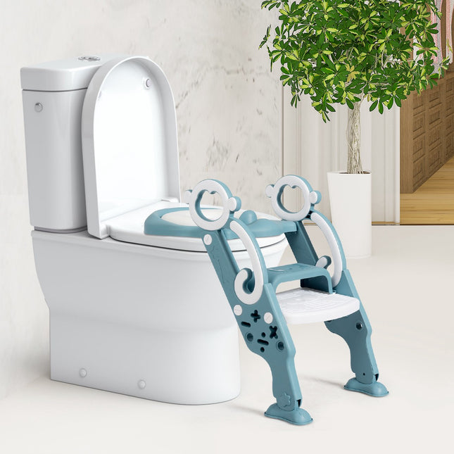 Potty Training Toilet Seat Ladder, Foldable, Non-Slip Step
