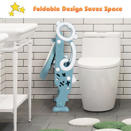 Potty Training Toilet Seat Ladder, Foldable, Non-Slip Step