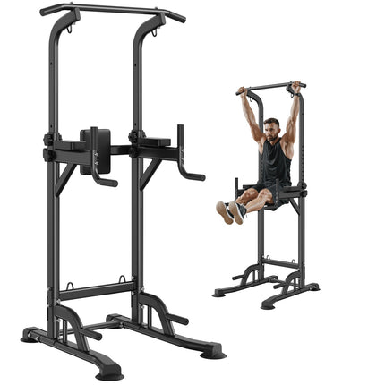 Power Tower Dip Station, Adjustable Pull Up Bar 200 kg