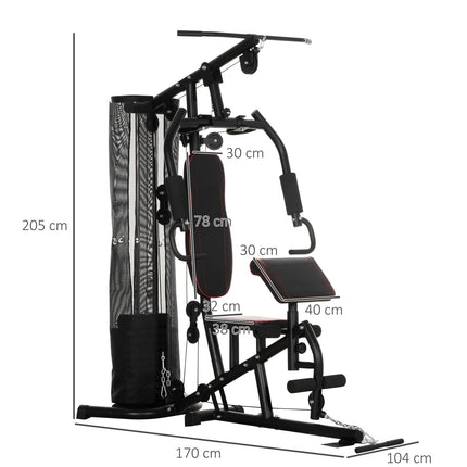 Home Gym Power Station – 45 kg weights, lat pull, bench