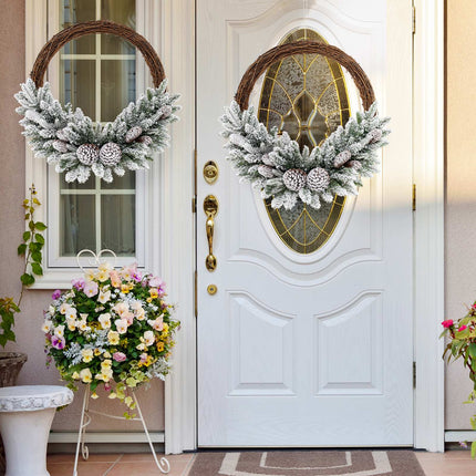 Pre-Lit 24-Inch Christmas Wreath, 35 LED, Timer