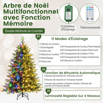 Pre-Lit Artificial Christmas Tree 150cm, 250 LED, Hinged