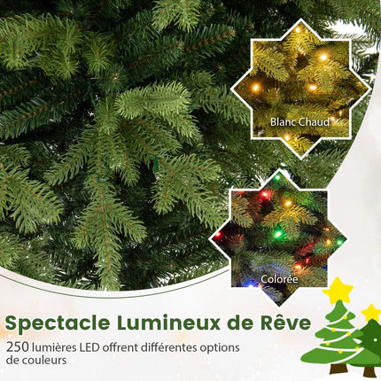 Pre-Lit Artificial Christmas Tree 150cm, 250 LED, Hinged