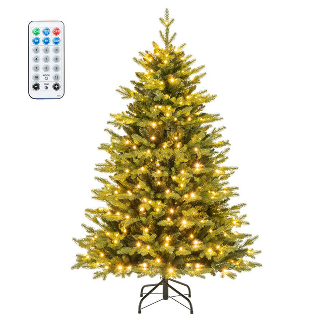 Pre-Lit Artificial Christmas Tree 150cm, 250 LED, Hinged