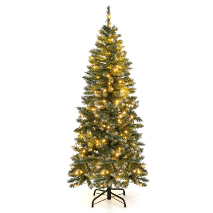 Pre-Lit Artificial Christmas Tree 150cm, Slim, 200 LED, Blue-Green