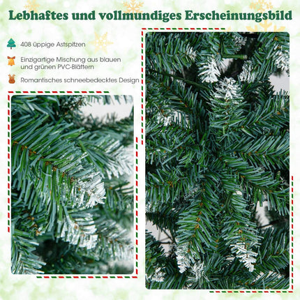 Pre-Lit Artificial Christmas Tree 150cm, Slim, 200 LED, Blue-Green