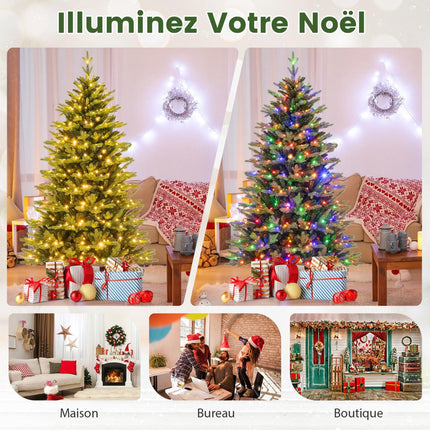 Pre-Lit Artificial Christmas Tree 180cm, 250 LED, 11 Modes