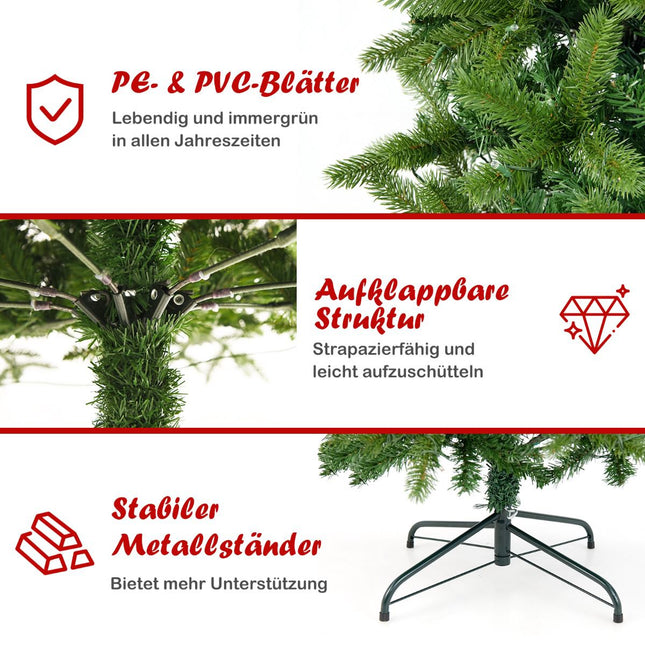 Pre-Lit Artificial Christmas Tree 180cm, 270 LED, 648 Tips