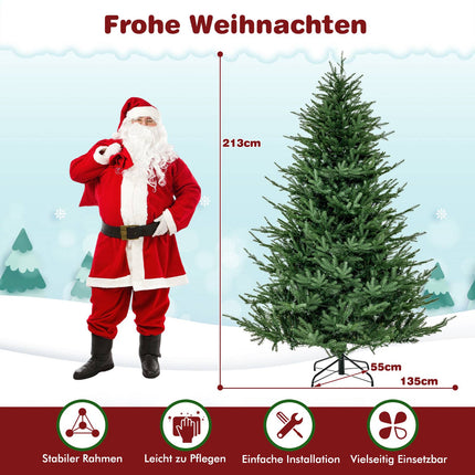 Pre-Lit Artificial Christmas Tree 213 cm, 8 Modes, Warm White LED