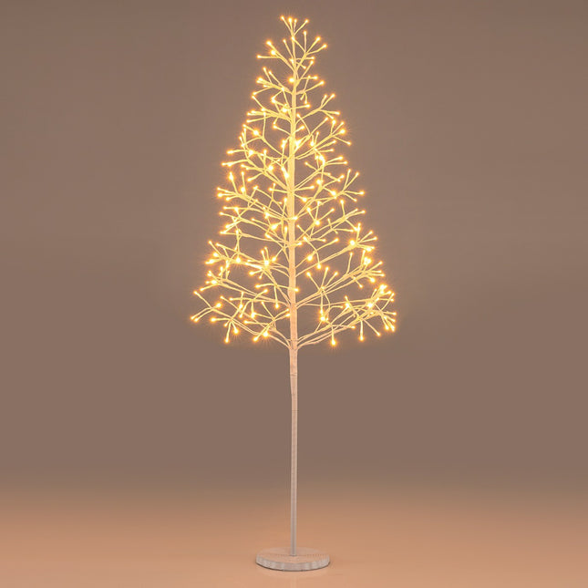 Pre-Lit Birch Tree 1.5m, 240 Warm White LEDs, Weighted Base