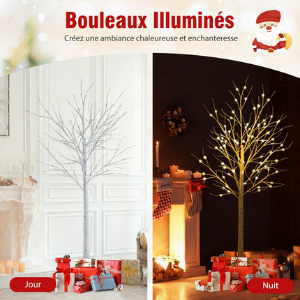 Pre-Lit Birch Tree Set, 3 Pack 120–180 cm, Warm LEDs