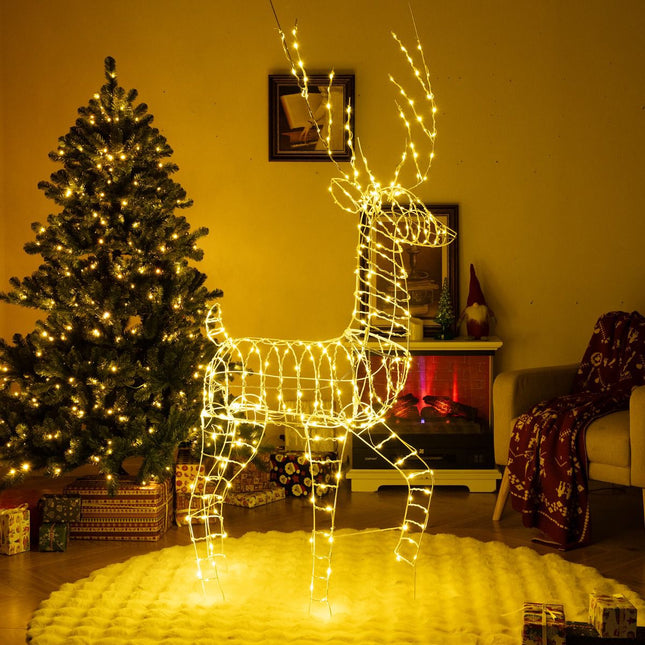 Pre-Lit Christmas Reindeer 186cm, 300 Warm White LEDs