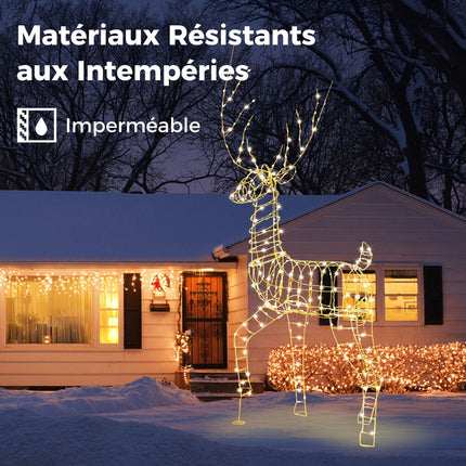 Pre-Lit Christmas Reindeer 186cm, 300 Warm White LEDs