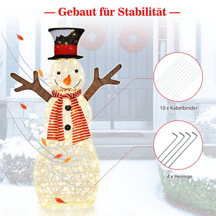 Pre-Lit Christmas Snowman – 80 Warm LED, 110 cm