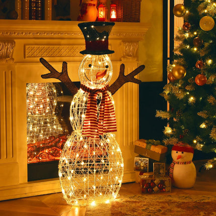 Pre-Lit Christmas Snowman – 80 Warm LED, 110 cm