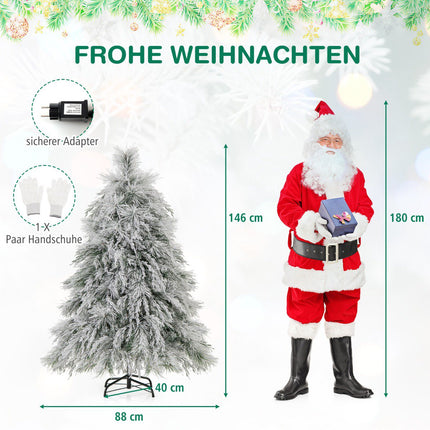 Pre-Lit Hinged Christmas Tree 146cm, Warm White LEDs