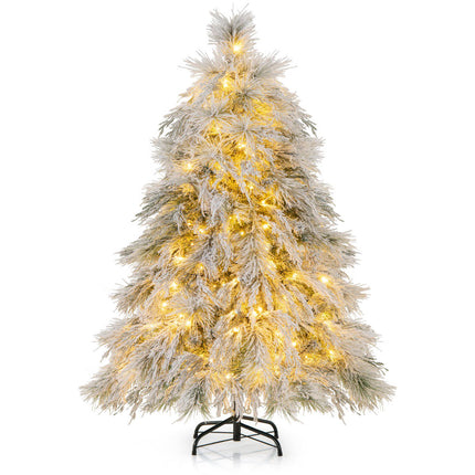 Pre-Lit Hinged Christmas Tree 146cm, Warm White LEDs