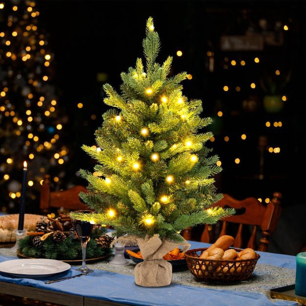 Pre-Lit Mini Christmas Tree 60cm, 35 Warm White LEDs
