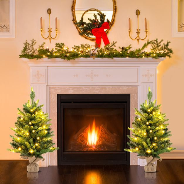 Pre-Lit Mini Christmas Tree 60cm, 35 Warm White LEDs