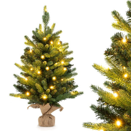 Pre-Lit Mini Christmas Tree 60cm, 35 Warm White LEDs