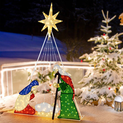 Pre-Lit Nativity Scene Set, 180 cm, 240 LED, 6 Modes